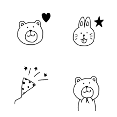 Easy-to-use emoji for bears and rabbits