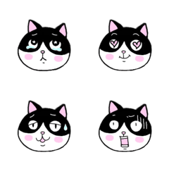 ハチワレ猫の表情絵文字