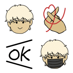 Boy with white hair emoji