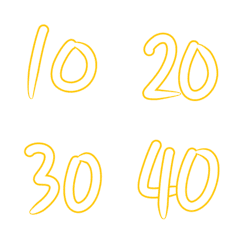 Yellow handwritten numbers (1-40)