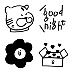 monotone and cute emoji