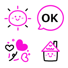 Black and pink easy-to-use Emoji