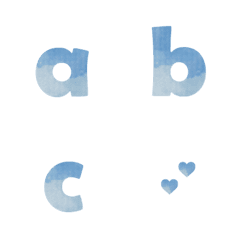 Gradient letter stickers/Sky Blue