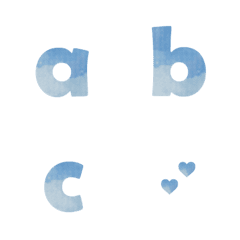 Gradient letter stickers/Sky Blue