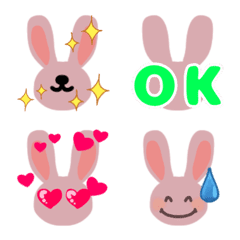 Emoji kelinci merah muda yang lucu