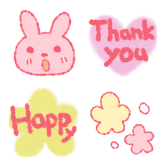 Rabbit pink cute emoji 1