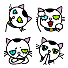 White kitten emoji with kitten cap