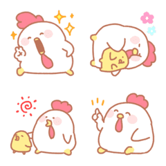 Fluffy and cute chicken emoji
