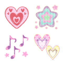 Heart,Star,Note Emoji(Spring Pastel)