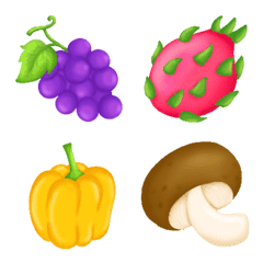 Colorful fruities cute emoji