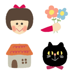okappa girl and animals Emoji