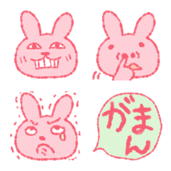 Rabbit pink cute emoji 2