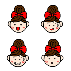 Kiko-chan's emoji with various faces