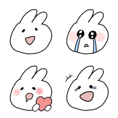 White rabbit emoji cute