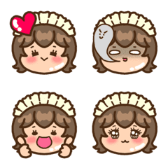 All face emoji(Happy girl ver2)Maid