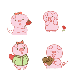 Pink pig in love