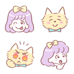 POP FANCY GIRL&CAT Emoji