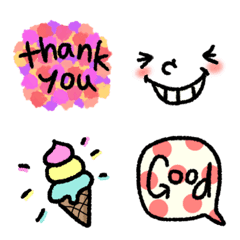smile and colorful emoji