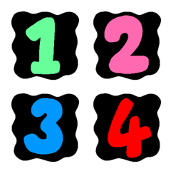 Number black colorful neon emoji 2