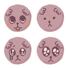 Simple emoticons of fluffy creatures
