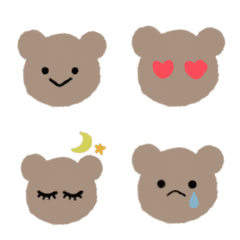 Expressive bear emoji dull color