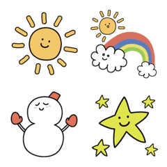 Rainbow Weather Notebook Stickers Emoji