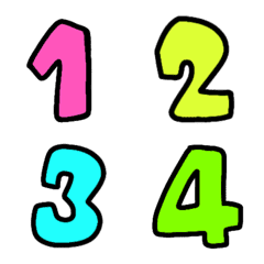 Number black colorful neon emoji 3