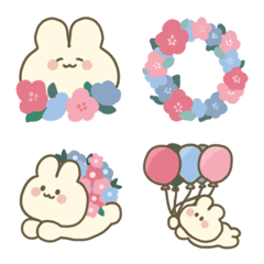 Blue and pink and rabbit