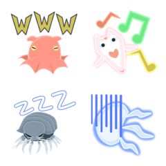 可愛い深海魚たちの絵文字 Emojilist Lineクリエイターズ絵文字まとめサイト