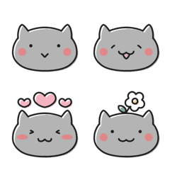 黒猫 かーすけ 絵文字 (顔)