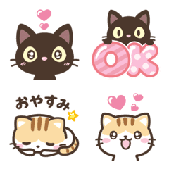 black cat and calico cat emoji 2