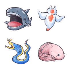 Lots of deep sea fish emoji
