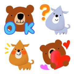 Mr.Bear and dog Emoji