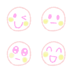 Simple emoticons pink color