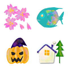 Seasonal emojis with beautiful colors