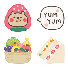 Kumakichi and cute fruit emoji !!