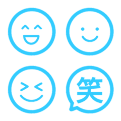 Simple emoji and balloons(light blue)