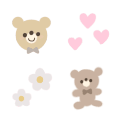 cute bears and flowers Emoji