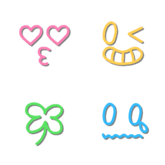 Colorful and cute simple emoticons