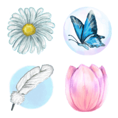 Artistic flower and feather Emoji