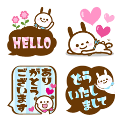 Rabbit & Panda Emojis. Speech bubbles4.
