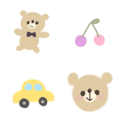 cute bears and heart Emoji.
