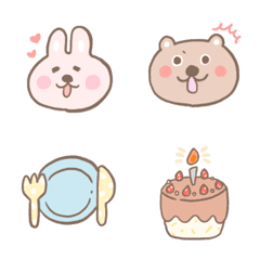 Bear&Rabbit Pastel Emoji