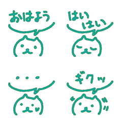 Blue green cat emoji