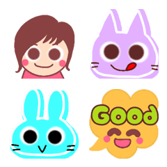 英語で ネコとウサギと茶目ちゃん Emojilist Lineクリエイターズ絵文字まとめサイト