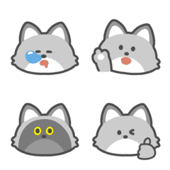 Monochrome fox emoji
