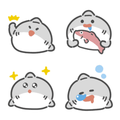 Monochrome shark emoji