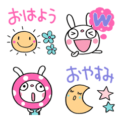 Colorful Marshmallow Rabbit Emoji