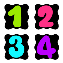 Number black colorful neon emoji 4