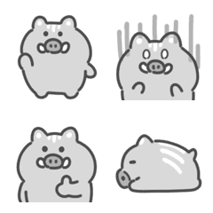 Monochrome boar emoji